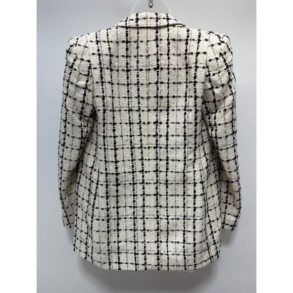 EXPRESS Women's Houndstooth Plaid TweedCustom Fit Boyfriend Blazer Size XS - Picture 3 of 10